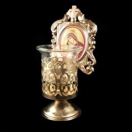 Obiecte bisericesti | Candela de masa din metal 16cm | 15105