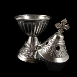 Obiecte bisericesti | Candela de masa din metal aluminiu 19cm | 15128