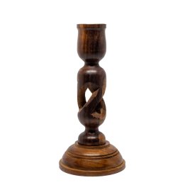 Sfesnic Model Spirala Infinitului, Lemn Sculptat, Maro,15 Cm