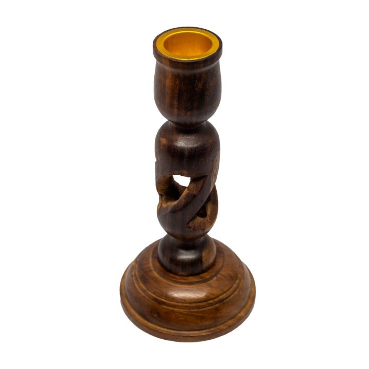 Sfesnic Model Spirala Infinitului, Lemn Sculptat, Maro,15 Cm