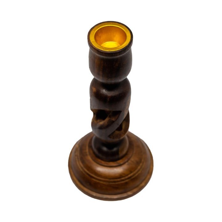 Sfesnic Model Spirala Infinitului, Lemn Sculptat, Maro,15 Cm