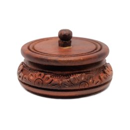 Cutie Rotunda Caseta Cu Capac, Sculptata 5,5cm