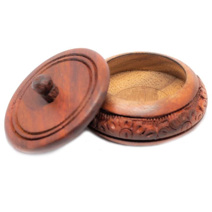 Cutie Rotunda Caseta Cu Capac, Sculptata 4cm