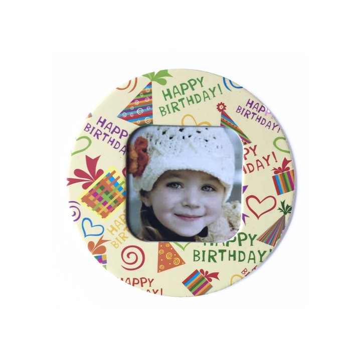 Magnet rotund Happy Birthday