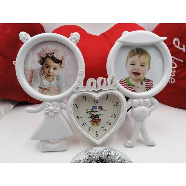Rama Foto Personalizabila -Ceas 2 Poze