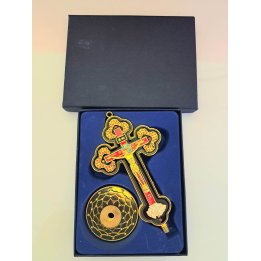 Crucifix metalic cu email