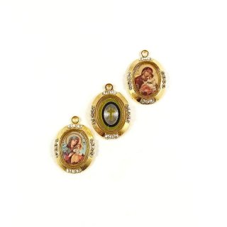 Medalion cu icoana din metal rotund
