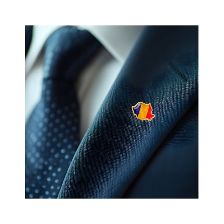 Pin metalic tricolor Romania