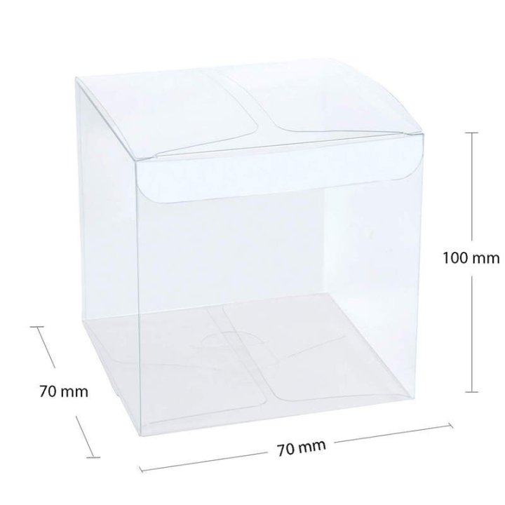 Cutii transparente acetofan set 25 buc - 70x70x100mm